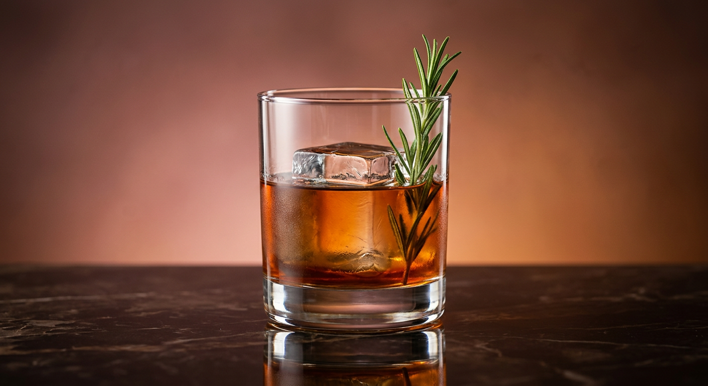 A finished cocktail, sample of what a recipe produces